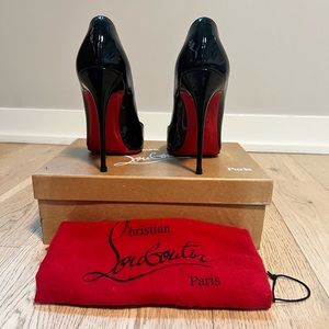 Christian Louboutin So Kate 120 mm Pumps Patent Black Leather, Size 40